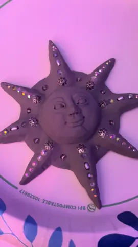 Painting my sun piece 🌞 . . . #clay #polymerclay #sunandmoon #whimsygoth #fyp 
