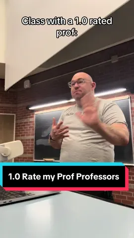 When you get a university professor with a 1.0 on rate, my professor, you can just tell when they walk in the room it's going to be a nightmare (and, it's always something that should be an elective) #university #universitystudent #universitylife #socialworkstudent 