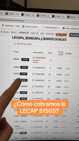 ¿Cómo cobramos la LECAP S15G5?  #lecaps #letras #inversiones #finanzaspersonales #finanzas 