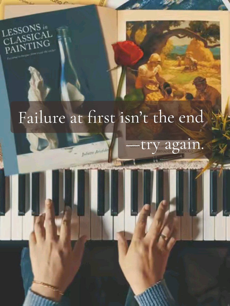 Failure at first isn’t the end—try again. #darkacademia #romance #piano #classicalmusic 