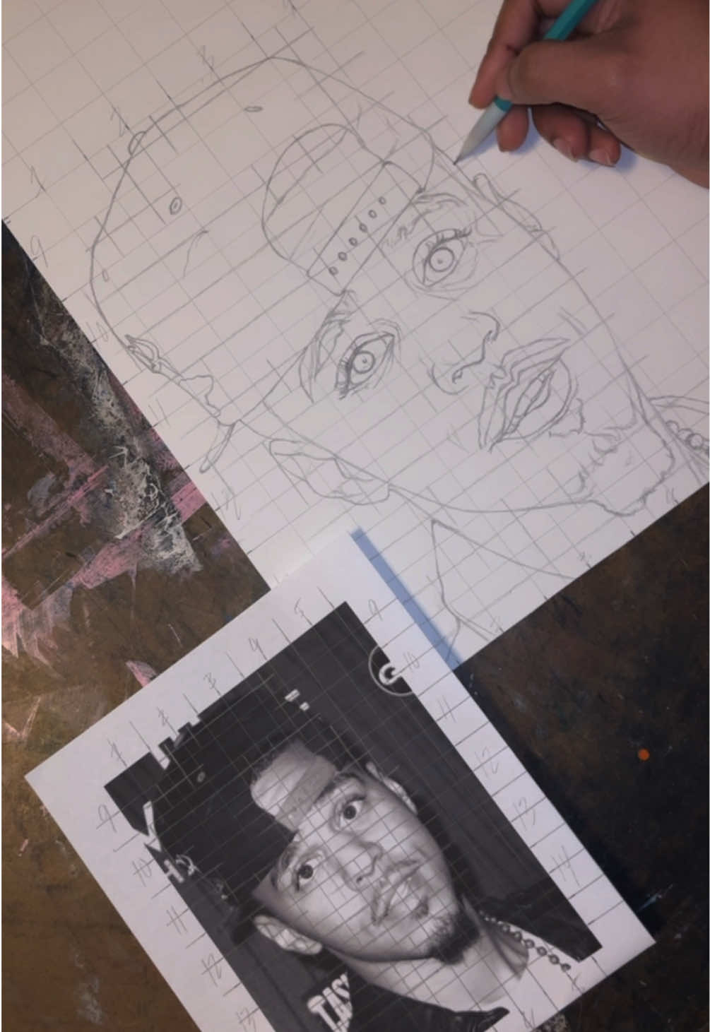 Here’s the 1st Portrait Sketch from the custom “J Cole” painting that I’ll be working on…. ✍🏽 #ArtByLegend #JCole #Sketchbook #HowToDraw #fyp 