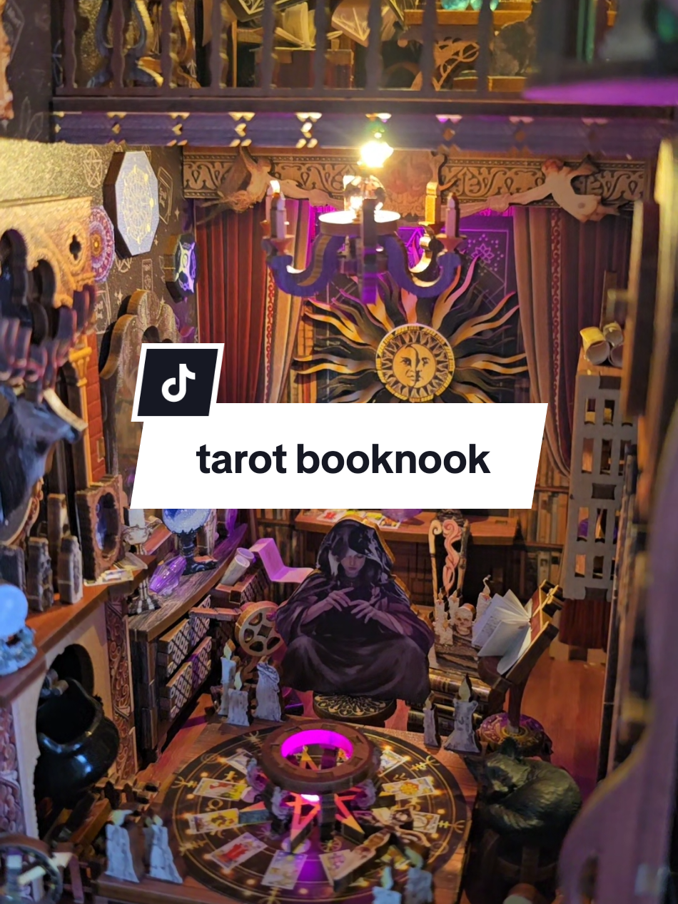 Step into the mystical with this Tarot Book Nook! A stunning witchy bookshelf insert that brings tarot card vibes and magical décor to your space. Perfect for tarot lovers, witches, and anyone who loves enchanting home décor. #TarotDecor #WitchyHome #BookNookMagic #MysticalVibes 