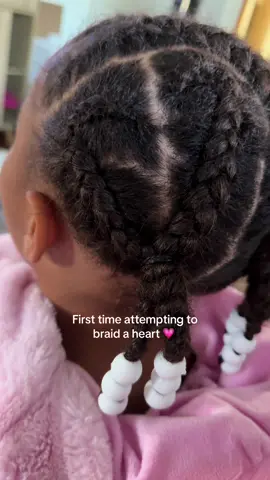 As someone who barely knew how to do a single French braid before my daughter was born I’m really proud at my first attempt at braiding a heart!! 💗 #braids #braidstyles #toddlerhairstyles #curlyhair #naturalhair 