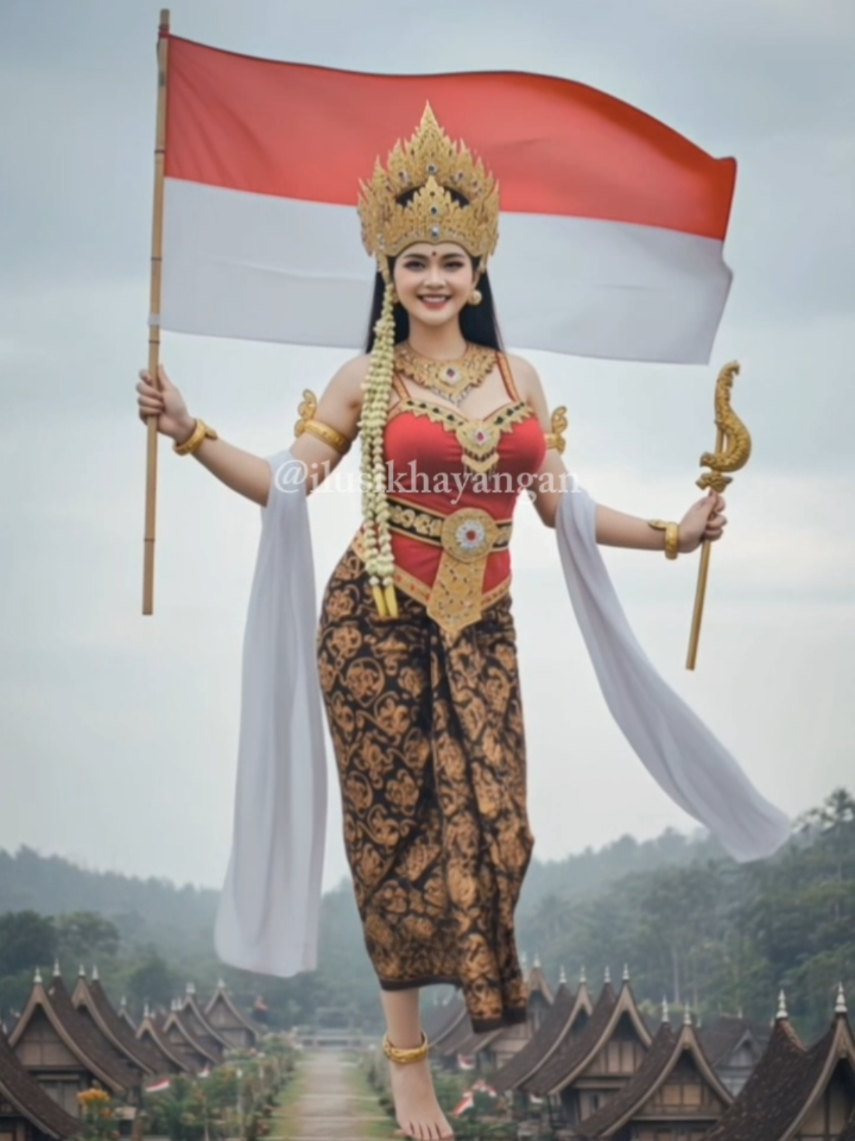 jiwa raga nyai untuk tanah air indonesia🇮🇩 #serunya17an #hutri80 #selamatulangtahun 
