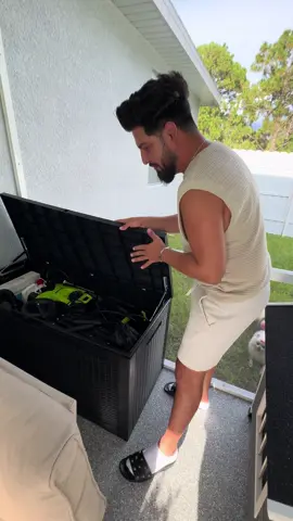 #patiostorage 120 Gallon Outdoor Storage Box with Lid - Waterproof Resin Deck Box for Patio, Garden, Tools & Cushions - Lockable, Large Capacity Bench-Style Organizer #poolstorage #toolsorganizer #soyriostar #patioandpool 