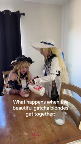 Just two beautiful gatcha game blondes with hat… @bee:3 #wutheringwaves #fyp #cosplay #GenshinImpact 