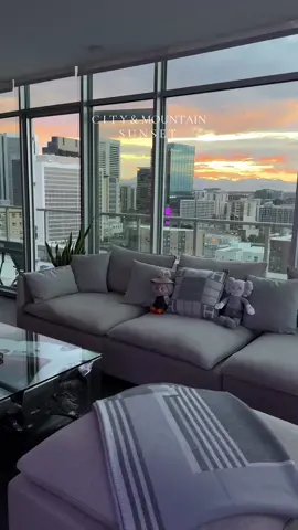 Sunsets from the Penthouse.  Denver, Colorado 🏔️.  #penthouse #apartmenttherapy #apartmentdecor #apartmentinspo #apartmentlife 