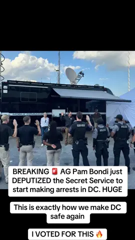 BREAKING 🚨 AG Pam Bondi just DEPUTIZED the Secret Service to start making arrests in DC. HUGE This is exactly how we make DC safe again  I VOTED FOR THIS 🔥 #donaldtrump #france #fyp #potugal🇵🇹 #germany 