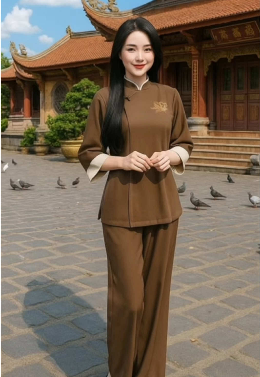Bộ đồ lam đi chùa thêu hoa sen #dolamdichua #phapphucdichua #foryou #thoitrangnu #fyp #xuhuongtiktok2025 