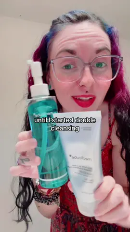 Oil cleanser + exfoliating cleanser = massive improvements in my skincare! Korean skincare knows what’s up when they say to double cleanse 