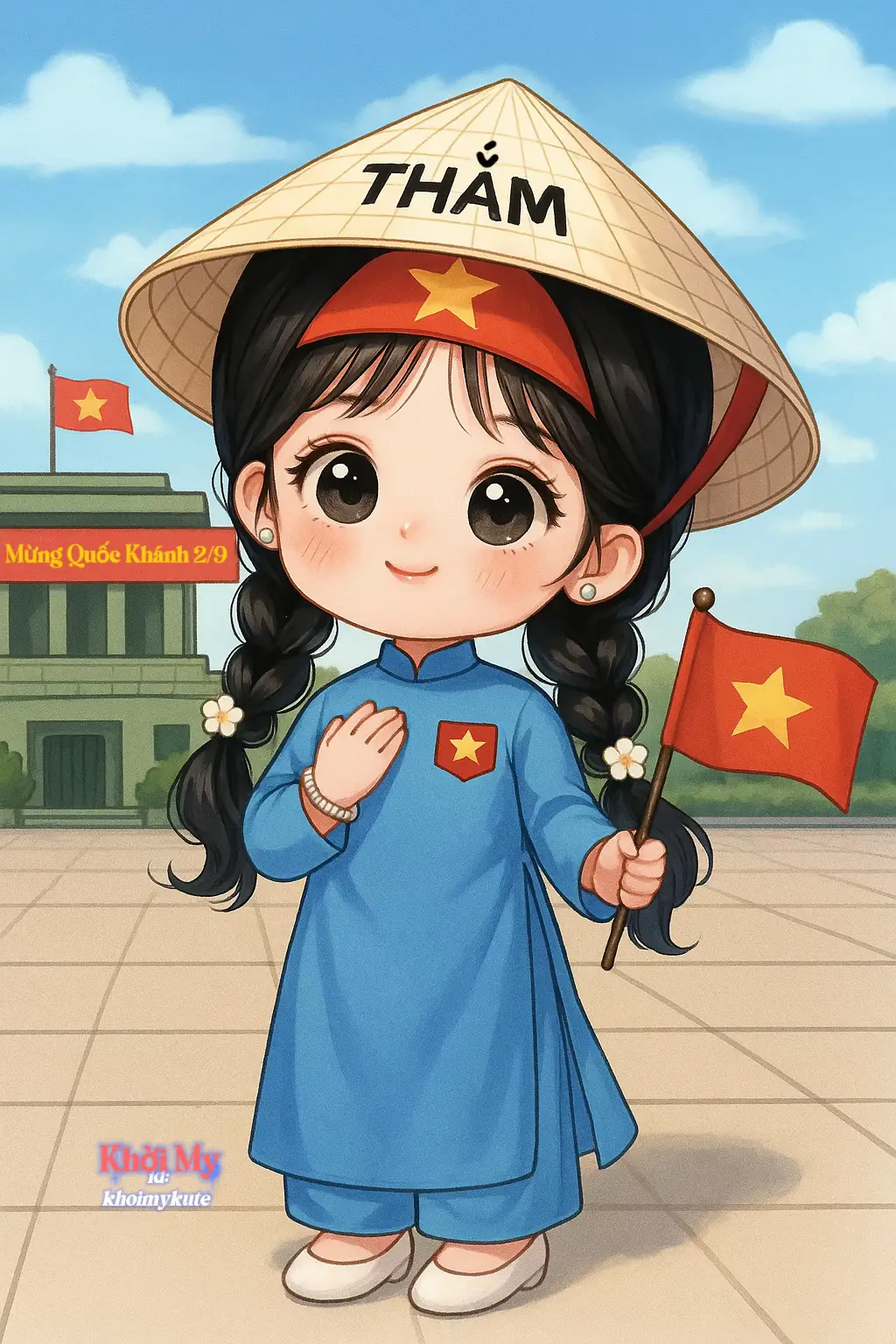 Mừng ngày lễ Quốc Khánh 2/9  Tạo ảnh chibi theo tên nhé 🫶 #khoimykute #chibi #quockhanh #vietnam #vietnamtoiyeu 