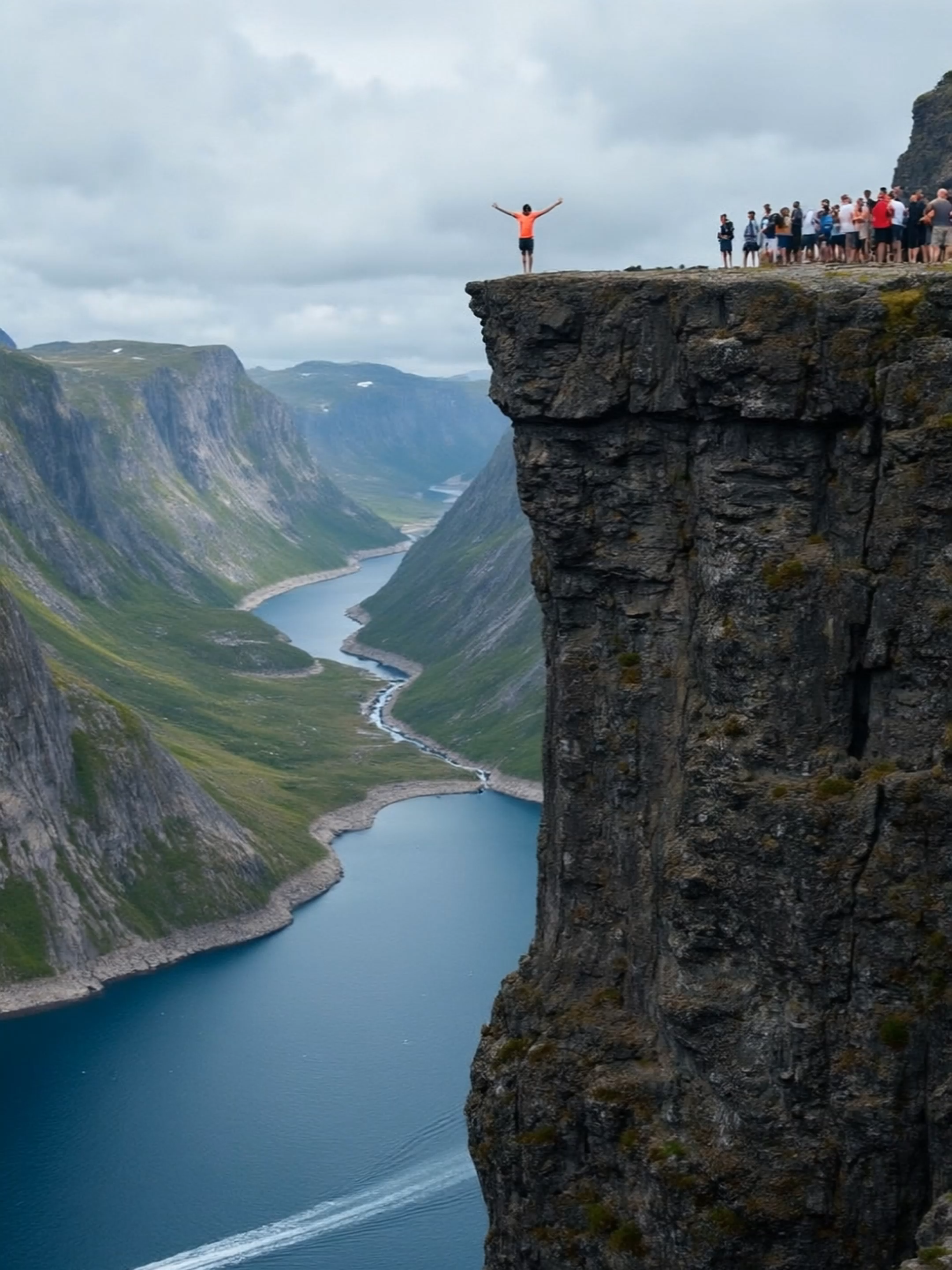 惊险一幕：山体碎裂瞬间，人员坠入深谷  #landslide #cliff #falling #natural #disasters #rescue #extreme #dangerous