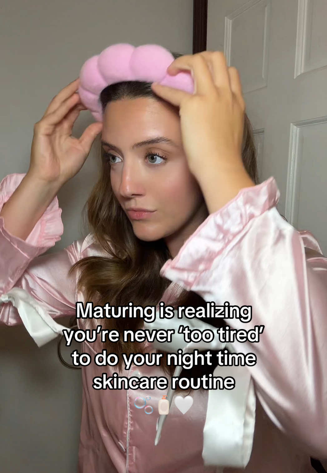 no matter how tired i am the skincare routine will ALWAYS be done 😅 #maturingisrealizing #fyp #getunreadywithme #grwm