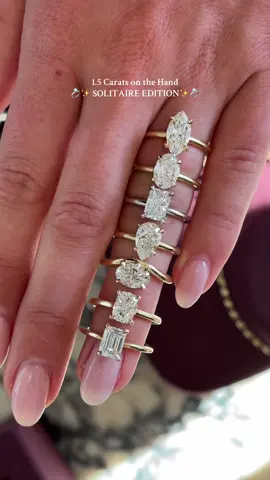 Ladies and Gentlemen… save this under Dream ring inspo. 1.5 carats is such a beautiful and balanced size - which solitaire shape is your favourite?  #labdiamond #engagementring #dreamingring #ovaldiamond #marquisediamond 