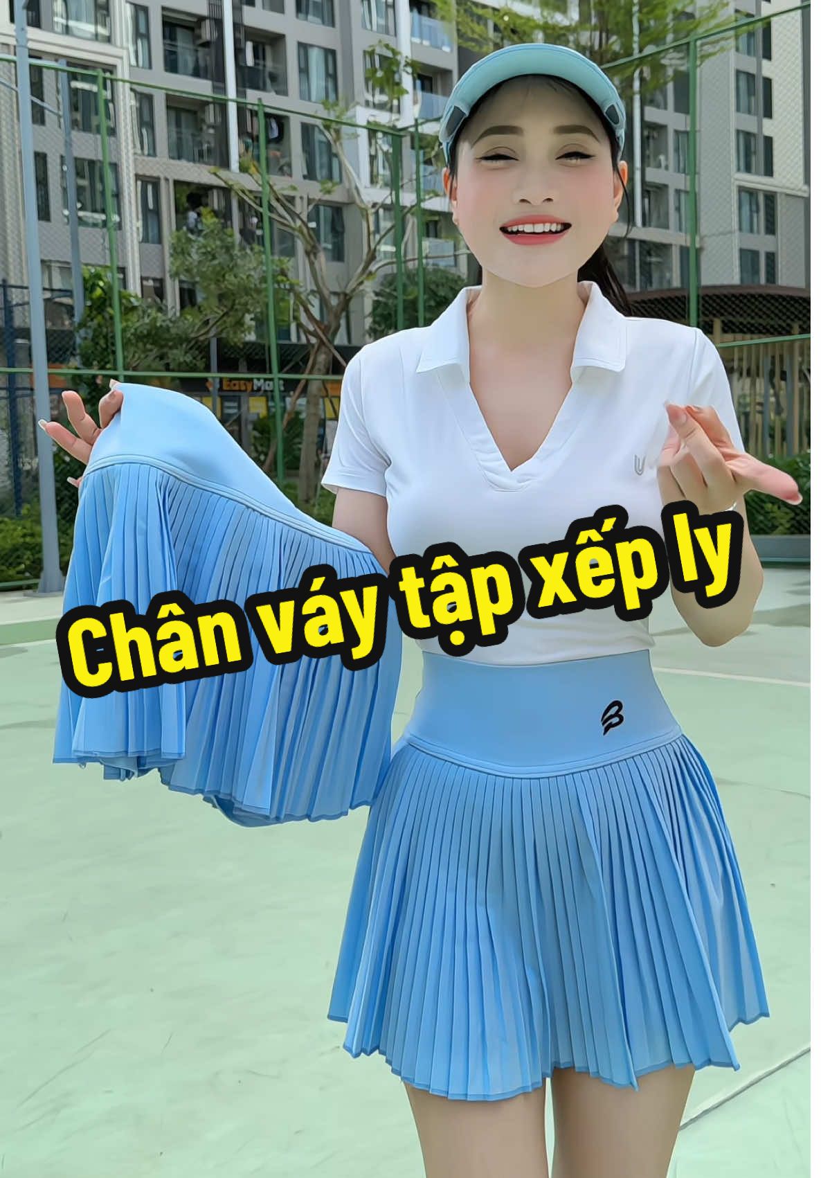Chân váy tập xếp ly có quần trong xịn #pickleball #xuhuong #dotap #chanvay #bumbee 