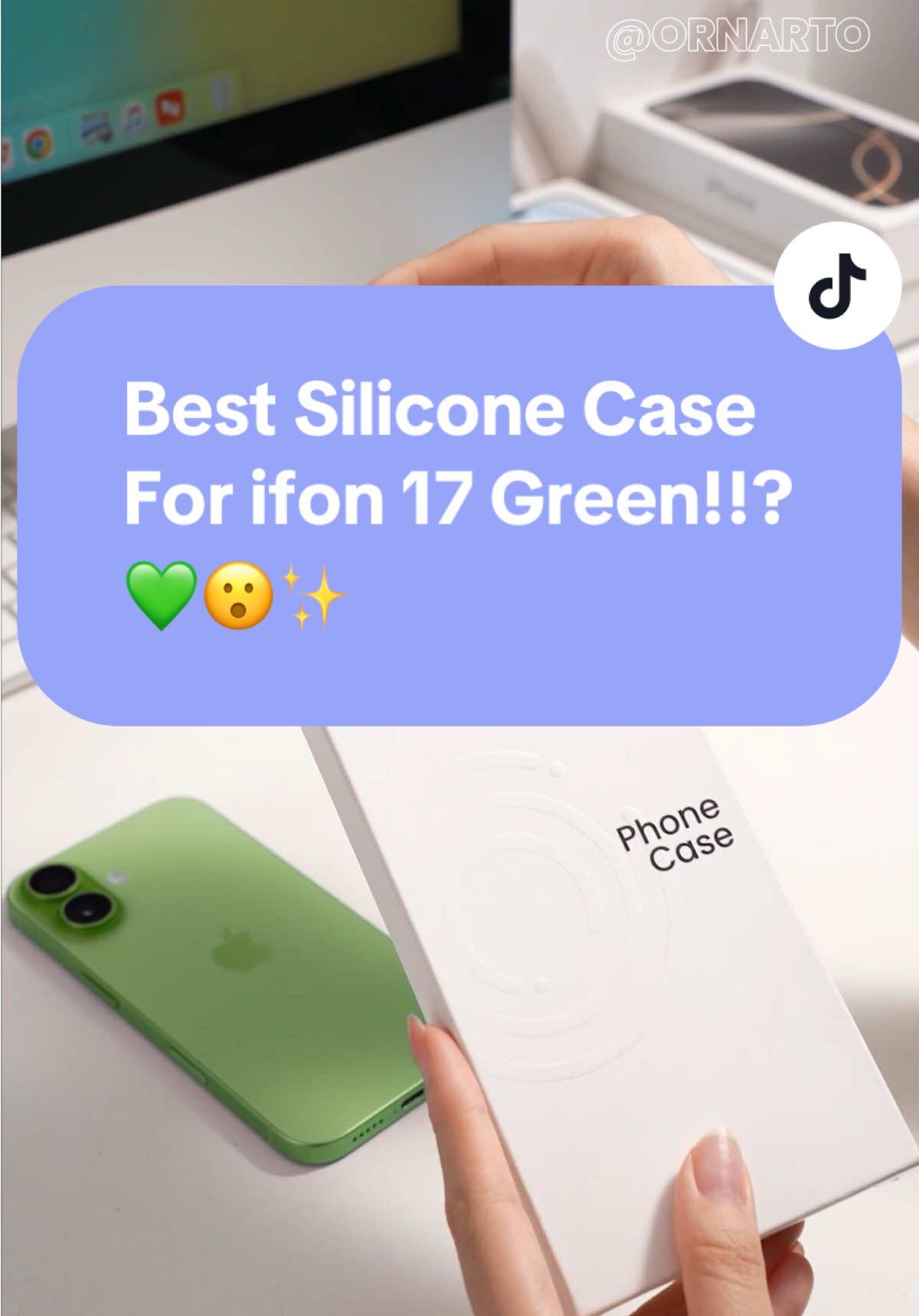 Already prepped my silicone case for the NEW green iPhone💚✨ Manifesting it drops soon!! #ornarto #iphone17 #appleproducts #fyp #greenaesthetic 