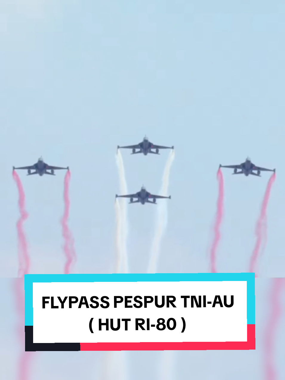 Flypass 12 Unit Pesawat Tempur F-16 Fighting Falcon & 5 Unit Pesawat Tempur Latih T-50 Golden Eagle di HUT RI-80 🛩️ #faizaleditor_5 #7random_ #tni #military #fyp 