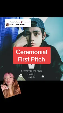 Replying to @Ashley🫀 V’s CEREMONIAL FIRST PITCH #V #TAEHYUNG #ceremonialfirstpitch #ladodgers #BTS 