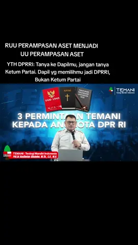 1. UU Perampasan Aset 2. Hukum Mati Koruptor 3. Simpan semua uang orang Indonesia, pada Bank Bank di Indonesia. @dprri