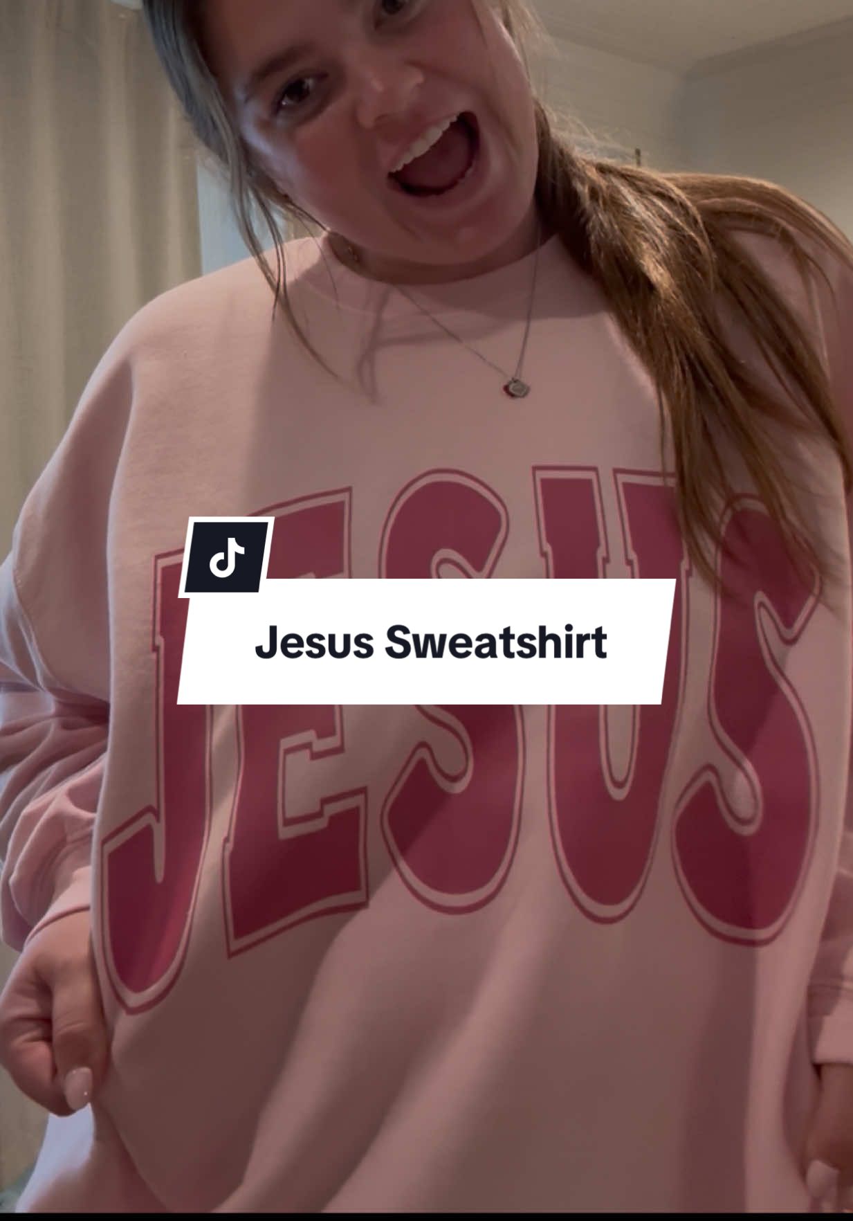 Love changing into a super comfy outfit after church and what could be better than this sweatshirt?!🤩✨ #sundayoutfit #jesuslovesyou #jesusisking #jesussaves 