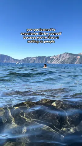 go on that adventure you’ve been trying to plan for ages. it’s fine to have fun alone #craterlake #alone 