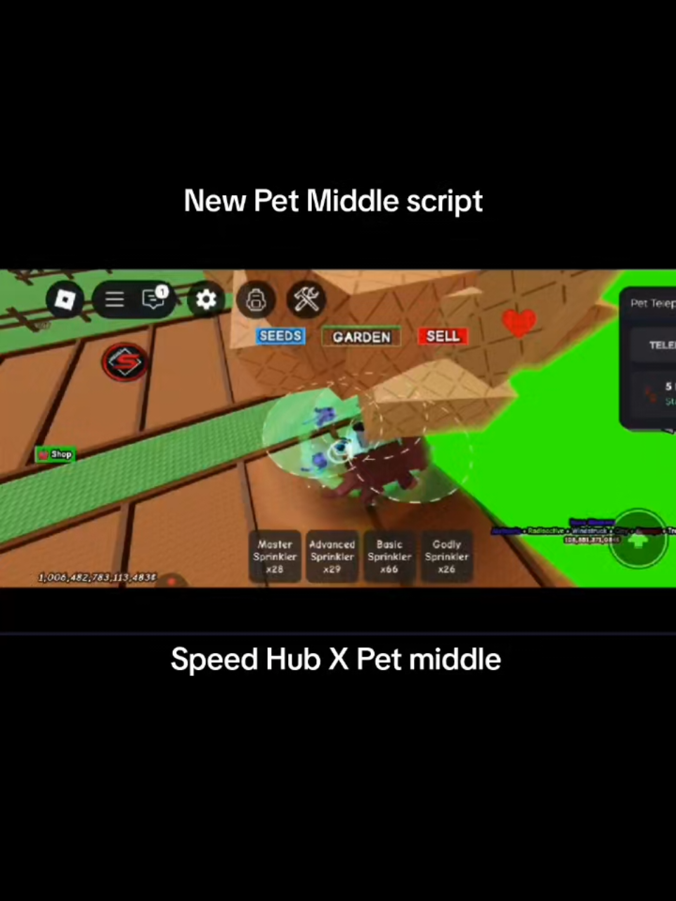 Speed Hub X Auto Pet Middle | OP Grow a Garden script | moon cat +triceratops method #robloxedit #roblox  #growagarden #fyp #gag 