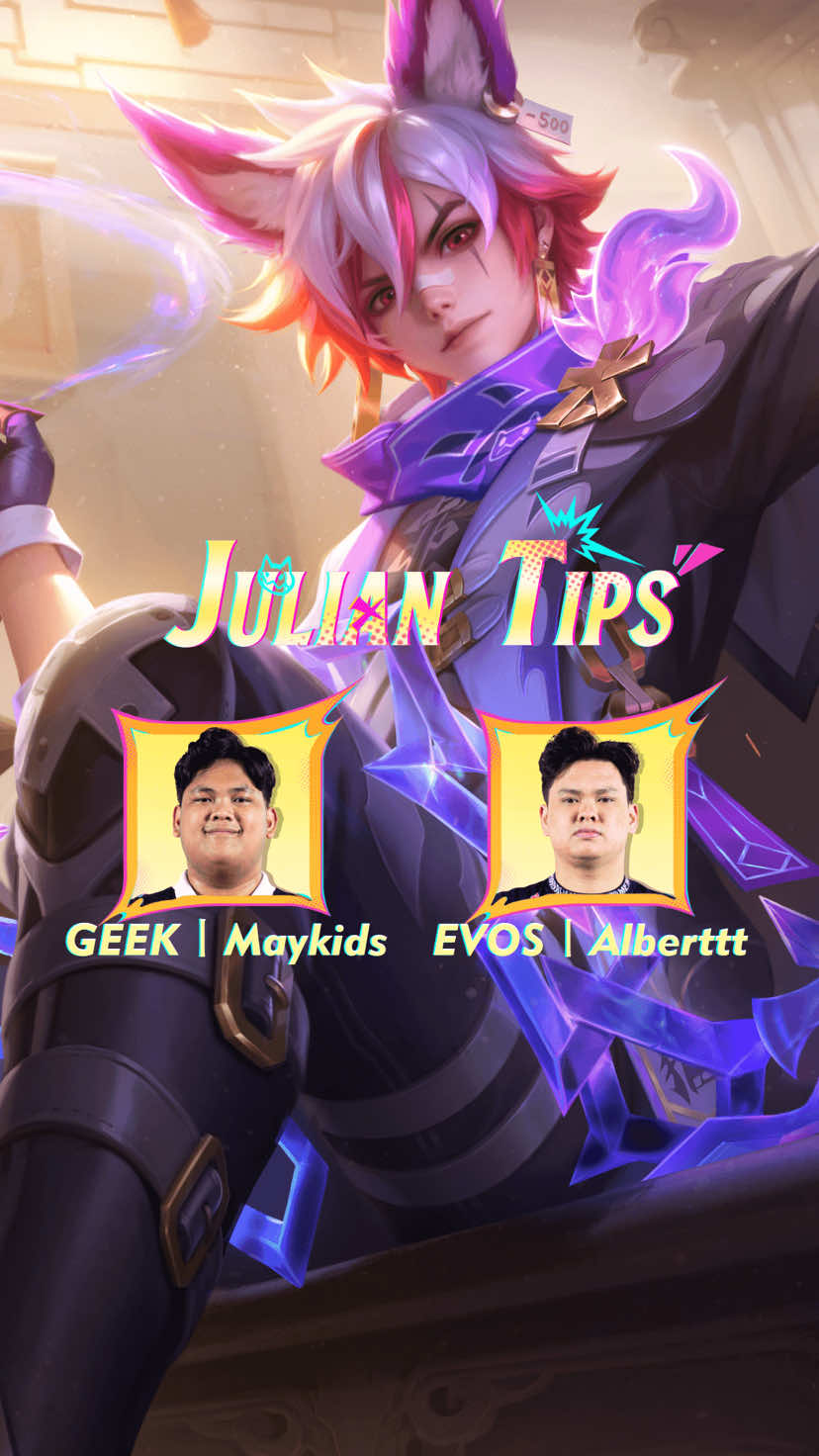 Penasaran sama Hero Julian tapi belum bisa pakenya? Ini dia tips and trick cara pakai hero Julian dari @geek.maykids dan @evos.alberttt! Biar lebih jago lagi, ayo beli tiket MPL ID S16 dan tonton langsung Maykids dan Alberttt di venue MPL ID! Caranya semudah buka web MPL ID atau lewat aplikasi Gopay! 🔥 #WeOwnThis #MPLIDS16 #MLBBGame #GameTeam #Preseason    