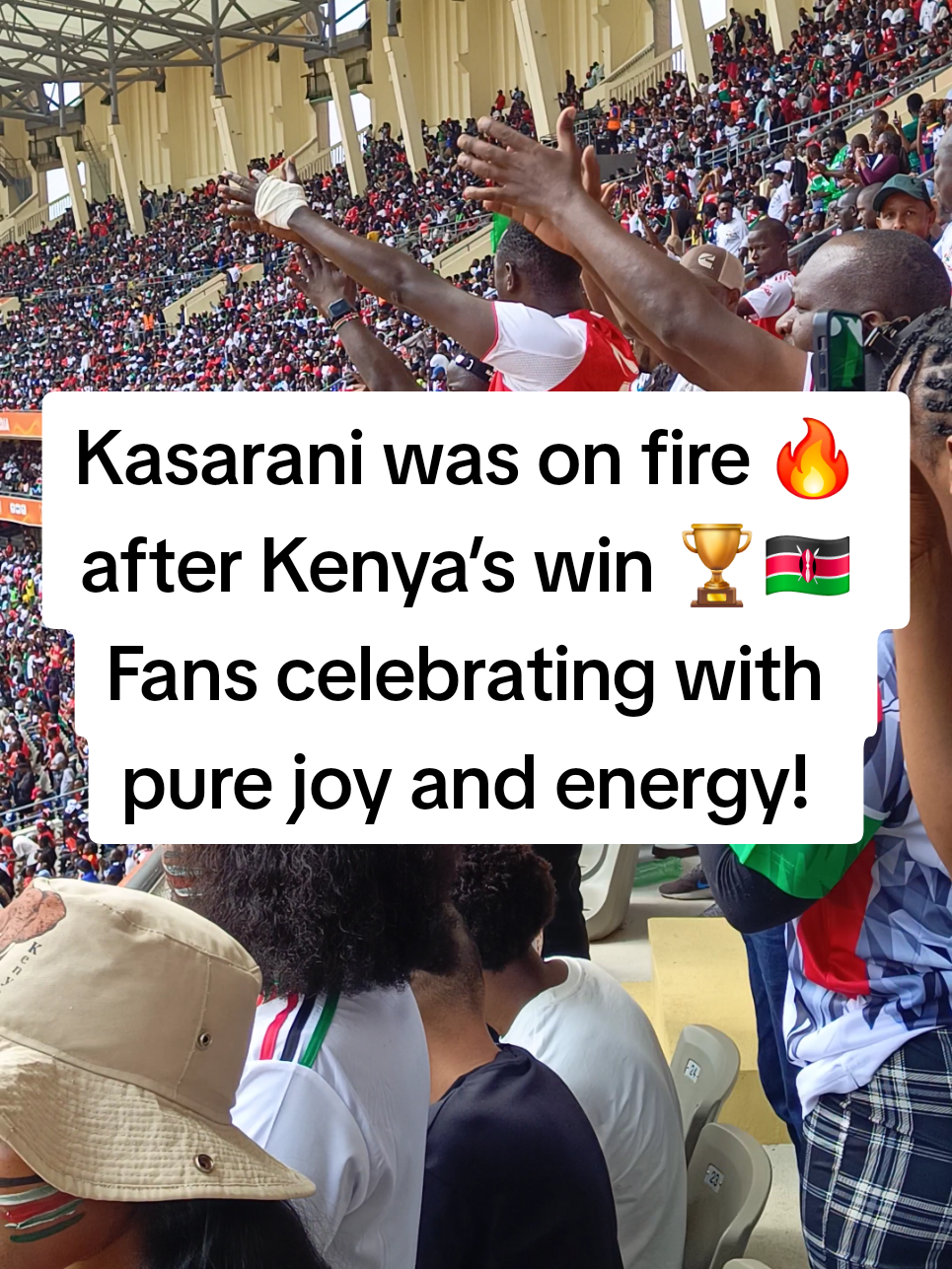 Kasarani was on fire 🔥 after Kenya’s win 🏆🇰🇪 Fans celebrating with pure joy and energy! #Kasarani #HarambeeStars #KenyaWin #MamboNiLiveWithG #ProudlyKenyan 