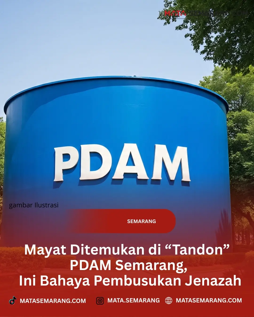 Masyarakat dihebohkan dengan penemuan mayat pria di dalam Reservoir Siranda yang merupakan tempat penyimpanan air milik PDAM Tirta Moedal Kota Semarang. Mayat pria tersebut dikabarkan sudah beberapa waktu di dalam “tandon” tersebut. Dikhawatirkan, air yang ada di reservoir tersebut terkontaminasi oleh mayat sehingga pihak PDAM segera melakukan desinfeksi dan menguras air yang ada di lokasi tersebut. Pihak PDAM Tirta Moedal Kota Semarang juga meyakinkan masyarakat bahwa air dari reservoir tersebut tidak didistribusikan ke masyarakat dalam dua pekan terakhir. Meskipun demikian, masyarakat tetap khawatir karena pipa yang sudah terlanjur terkontaminasi mayat bisa mengakibatkan masalah kesehatan bagi mereka. Dikutip dari laman Kementerian Kesehatan (Kemenkes RI), ada beberapa bahaya yang ditimbulkan dari proses pembusukan jenazah. Dalam laman tersebut dijelaskan jenazah mengalami pembusukan sejak satu jam pertama kematiannya. Pembusukan tercepat ada di bagian otak dan saluran pencernaan, karena di dalam usus manusia tidak steril sehingga banyak mikroorganisme yang membentuk gas sehingga jenazah akan menggembung. Adapun risiko kesehatan yang bisa ditimbulkan dari pembusukan jenazah adalah keberadaan kuman yang dicemarkan melalui cairan maupun gas, sehingga dapat menimbulkan penyakit. “Selain itu, cairan pembusukan jenazah bisa mengalir ke mana-mana yang sangat berbahaya,” tulis keterangan tersebut. “Pembusukan jenazah bisa menjadi lebih berbahaya pada korban yang mengalami luka terbuka,” sambung keterangan dari Kemenkes. Baca selengkapnya di matasemarang.com ============================= #Matasemarang #Semarang #KotaSemarang #Beritasemarang #Kejadiansemarang #Infosemarang #Seputarsemarang #JawaTengah #PDAM #PDAMSemarang #TirtaMoeal #Mayat #Reservoir #ReservoirSiranda 