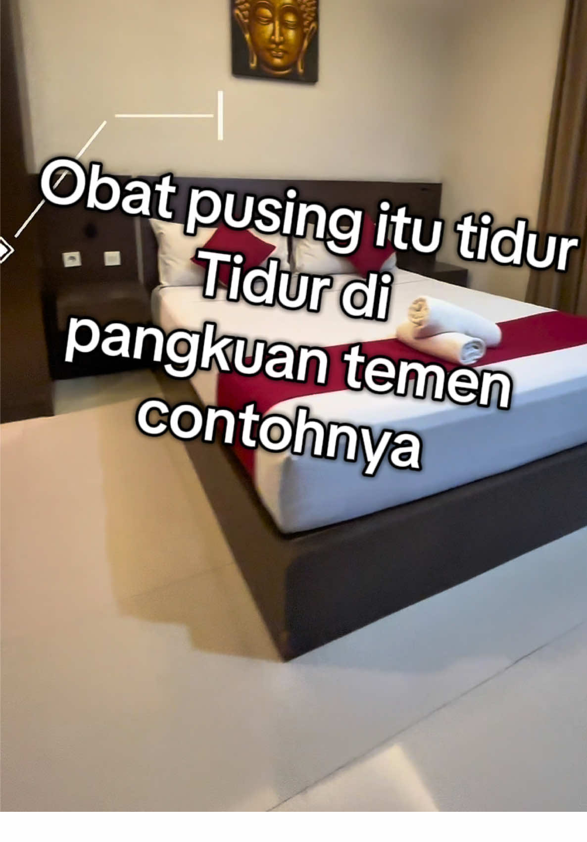 Obat pusing itu tidur Tidur di hotel 200ribuan bareng temen ✨ #HotelMurah #promomakanmerdeka #StaycationNakal #promohotel #RecehRecehan