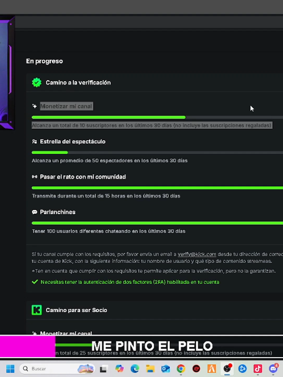 VERIFICADO Y SOCIO #kickperu💚 #kick #streaming #tiktoklatam #streamerpequeño #tiktokmeverifica #gtaroleplay #mexico #gtaroleplayclips #divertido #stremer #costarica #pcgamersetup #ñañaja #PC #karaoke @kick.com