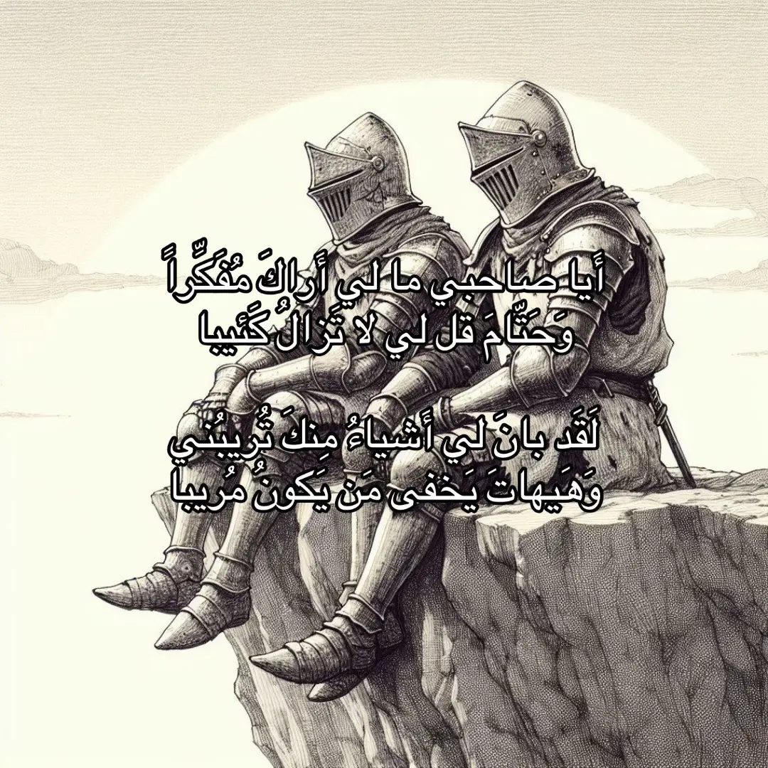 أَيا صاحِبي ما لي أَراكَ مُفَكِّراً وَحَتّامَ قُل لي لا تَزالُ كَئيبا لَقَد بانَ لي أَشياءُ مِنكَ تُريبُني وَهَيهاتَ يَخفى مَن يَكونُ مُريبا #fypage #explor #viral #4u #4upage      