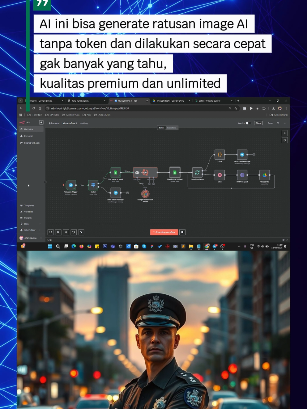 🚀 Ingin bisa bikin bot otomatis generate gambar AI langsung dari Telegram? Saya sudah bikin video tutorial lengkap dan juga Ebook panduan step by step 📖✨ Dengan panduan ini, kamu bisa: ✅ Scrap data otomatis ke Google Sheet ✅ Generate prompt AI otomatis ✅ Upload hasil ke Google Drive ✅ Kirim notifikasi ke Telegram ✅ Semua tanpa coding rumit 💡 Yang mau materi lengkapnya ketik di komentar: MAU IMAGE AI #AIimage #n8nAutomation #BelajarAI #DigitalTools #BotTelegram