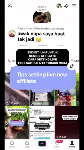 Replying to @nabilahsaharin  Semoga bermanfaat untuk korang🥰 #affiliate #tipsaffiliate #live 