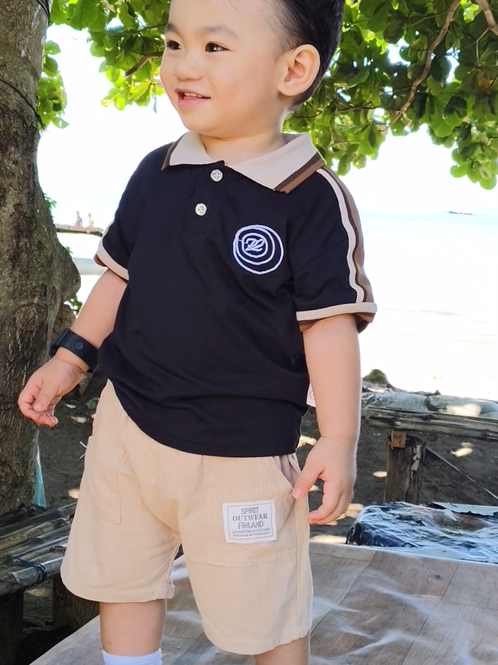 Comfortable polo shirt and shorts for kids. Lakas mka porma sa ating kids. #poloshirtforkids #ternoforkids #poloforkids #outfitforkids #foryoupage 