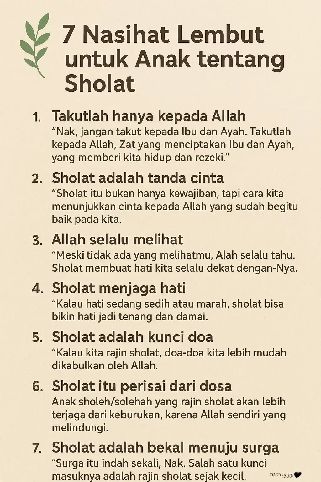 “Nak, jangan takut kepada Ibu dan Ayah. Takutlah kepada Allah, Zat yang menciptakan Ibu dan Ayah, yang memberi kita hidup dan rezeki. Sholat itu cara kita menunjukkan rasa takut sekaligus cinta kepada-Nya.” #NasihatAnak #BelajarSholat #OrangTuaBijak #CintaKarenaAllah #fyp 