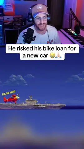 He risked his bike loan for a new car 😭 #streamer #streaming #fyp 