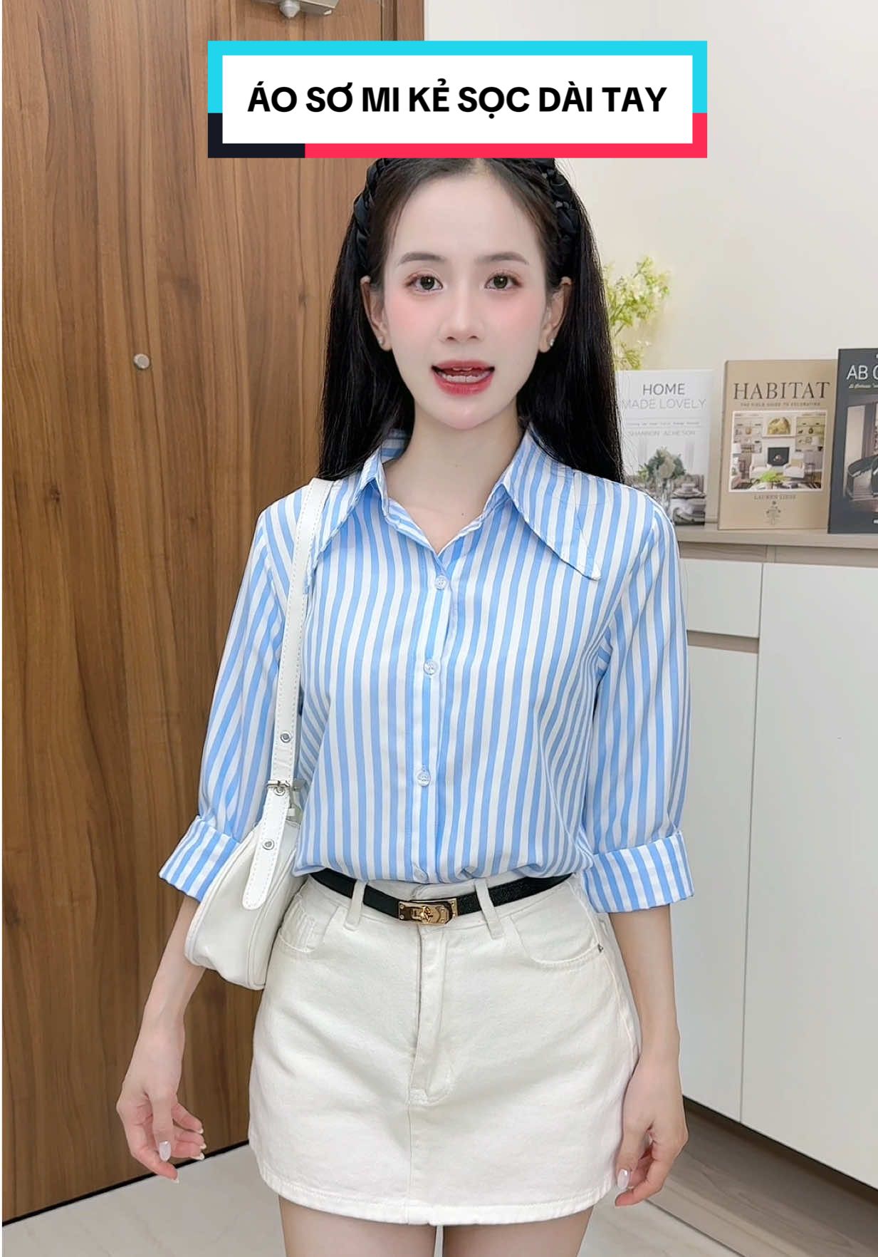 Áo sơ mi đi học đi làm đi chơi đều oke nè mí bà #phamnhungreview #aosominu #aosomidaitay #aosomikesoc #thoitrangnu 