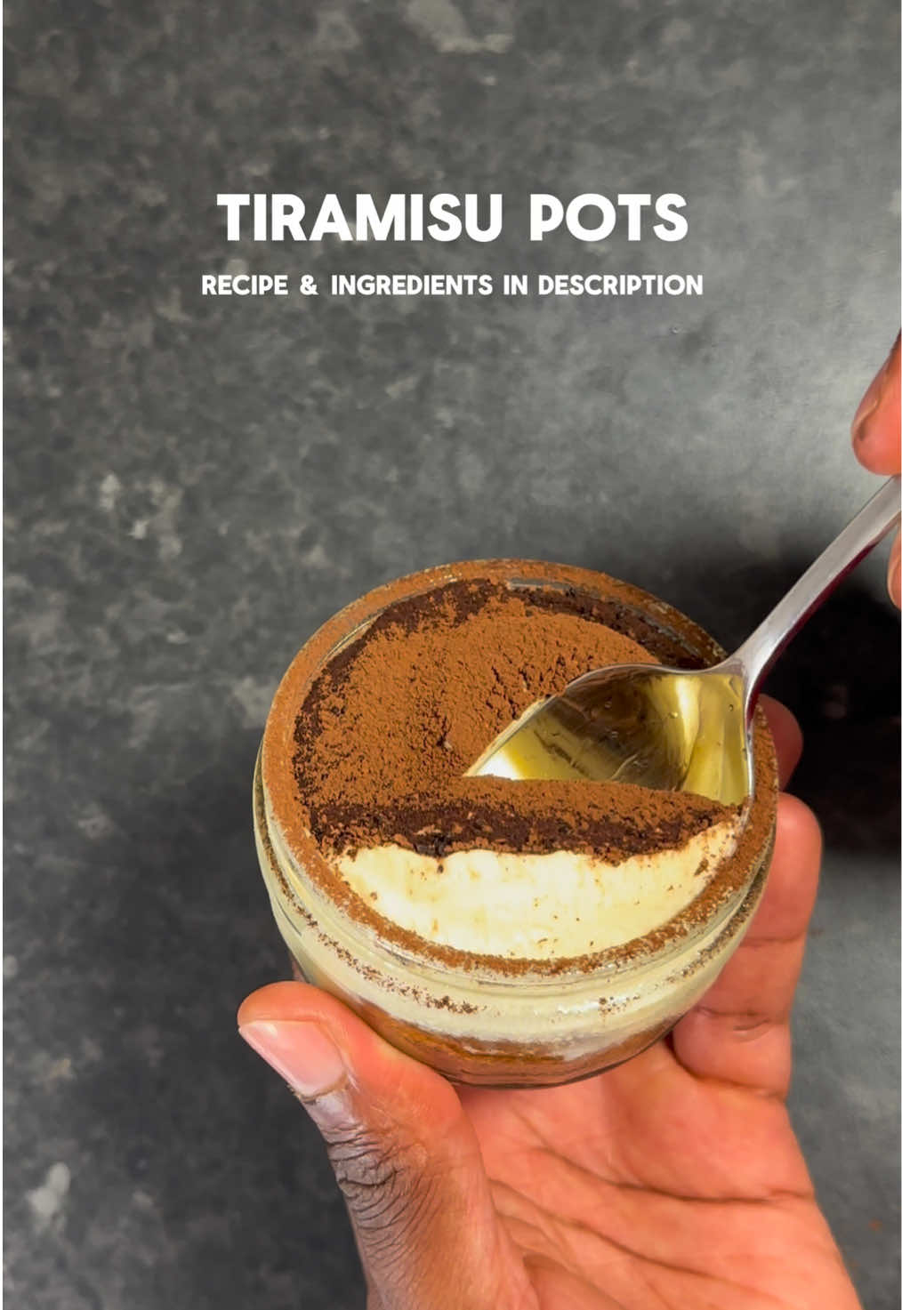 Tiramisu Pots Recipe For All My Tiramisu Lovers Out There. This Is A Quick And Easy Recipe To Make. Ingredients And Recipe Below Ingredients -  300ml Double Cream 3 Tbsp Icing Sugar  1 Tsp Vanilla Extract 2 Tbsp Mascarpone 1 Cup Coffee Lady Fingers/Sponge Fingers Cocoa Powder Cream Preparation Method - 1. Pour 300ml double cream into a mixing bowl. Followed by 1 tsp vanilla extract and 3 tbsp icing sugar.  2. Use an electric mixer to whip cream until soft peaks.  3. Add 2 tbsp mascarpone, use a whisk and mix together until combined and creamy.  Tiramisu Preparation Method 1. In a container pour a cup of coffee and leave to cool to room temp.  2. Once cool dip biscuits in coffee on both sides and place in pots.  3. Make a layer of biscuits then add a layer of whipped cream on top. Smooth out until level.  4. Sieve cocoa powder on top to finish 5. Leave to refrigerate overnight before serving #tiramisu #EasyRecipe #dessert #foryoupagе #tycookz 