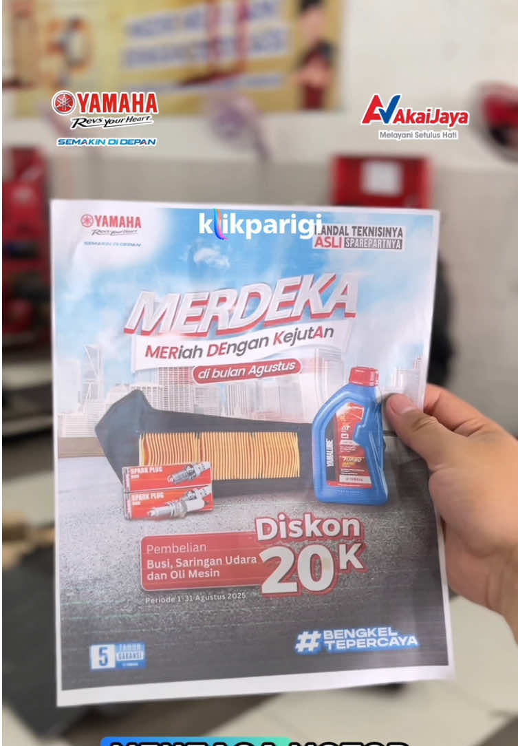 Mari Merdeka bersama Yamaha 🙌🏻🇮🇩 Segera berkunjung ke Diller resmi Yamaha untuk dapatkan promonya 😍🫵 #klikparigi #mediaklikparigi #mediasosial #mediapromosi #mediainformasi 