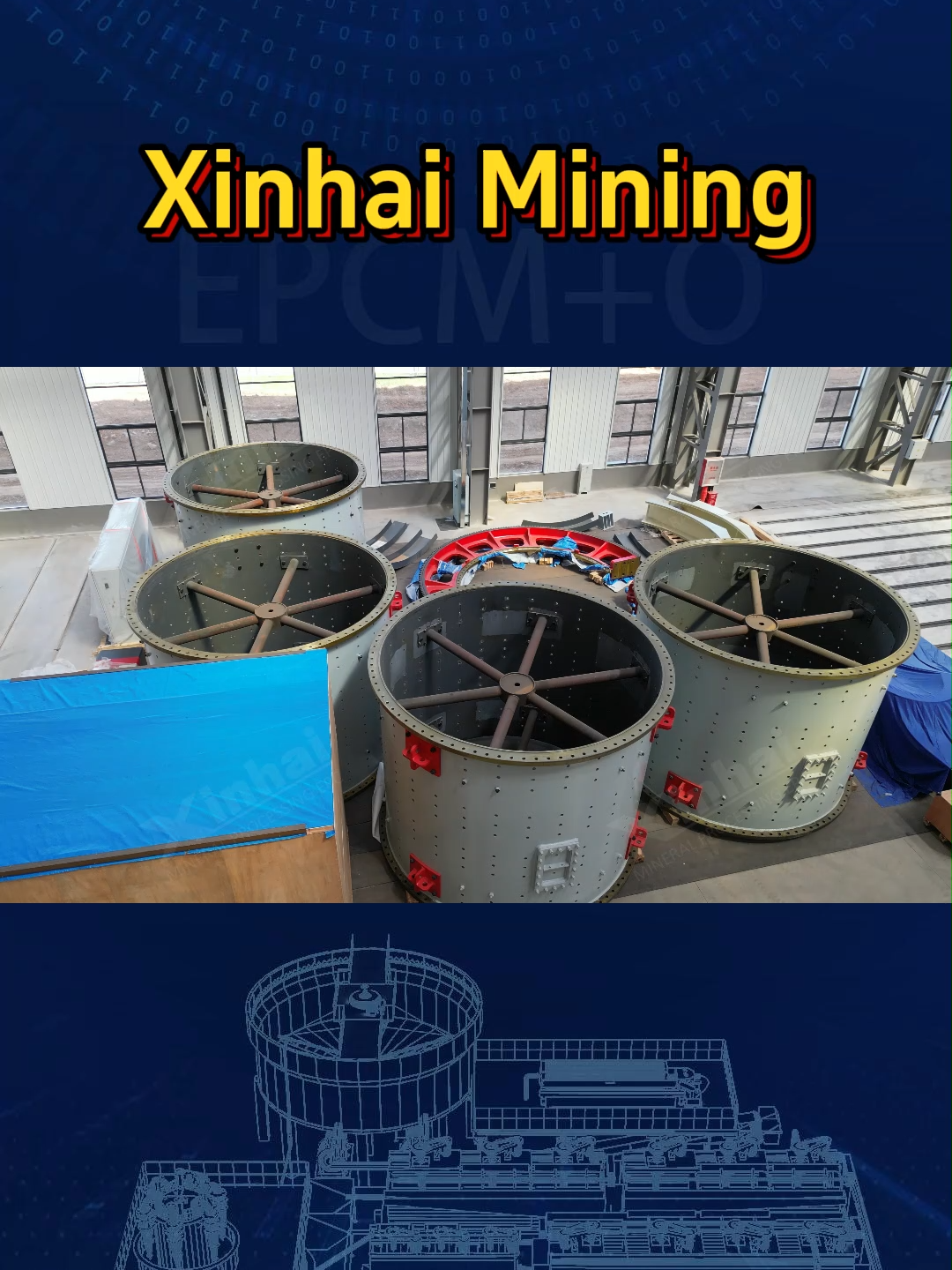 Xinhai can manufacture large #mining equipment such as ball mills with a diameter of less than 7 metres.