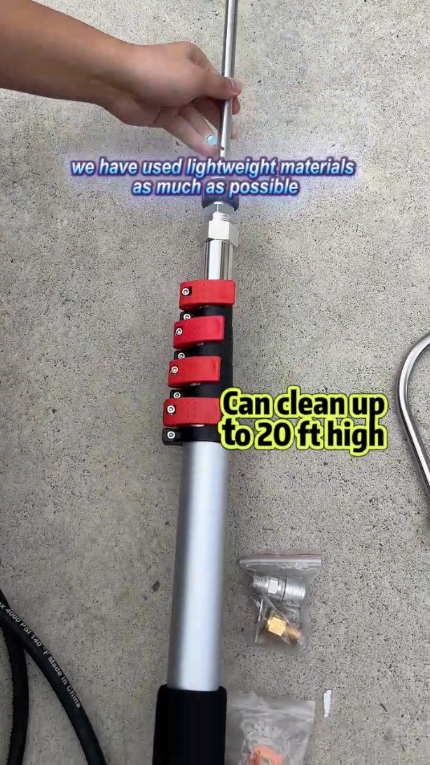Now you can enjoy the convenience of pressure washing even at heights such as the second floor!#powerstroke #Washing #pressurewashing #pressurewasher #powerwashing #fyp 