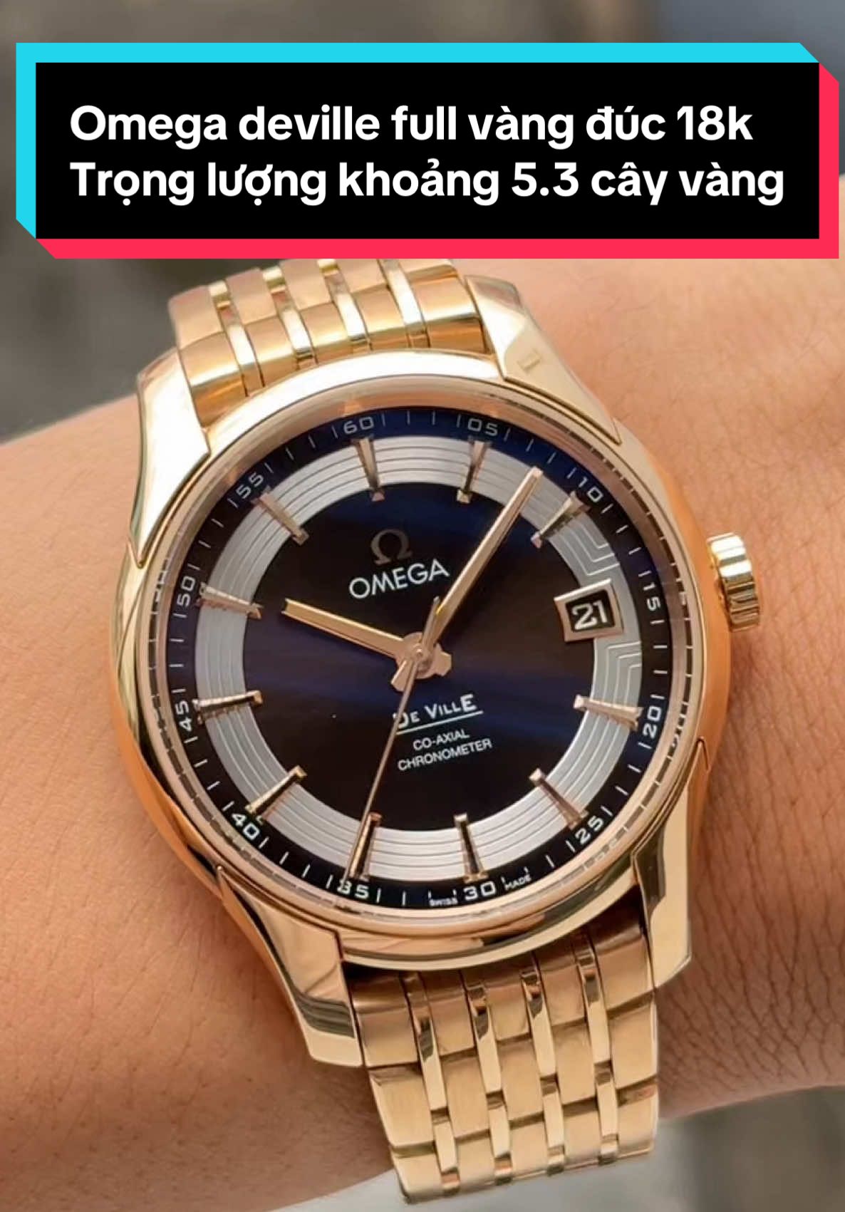 Omega vàng khối tổng trọng lượng khoảng 5.3 cây vàng 18k quá khủng #bwatch #omega #donghovangduc #donghonam #donghochinhhang 