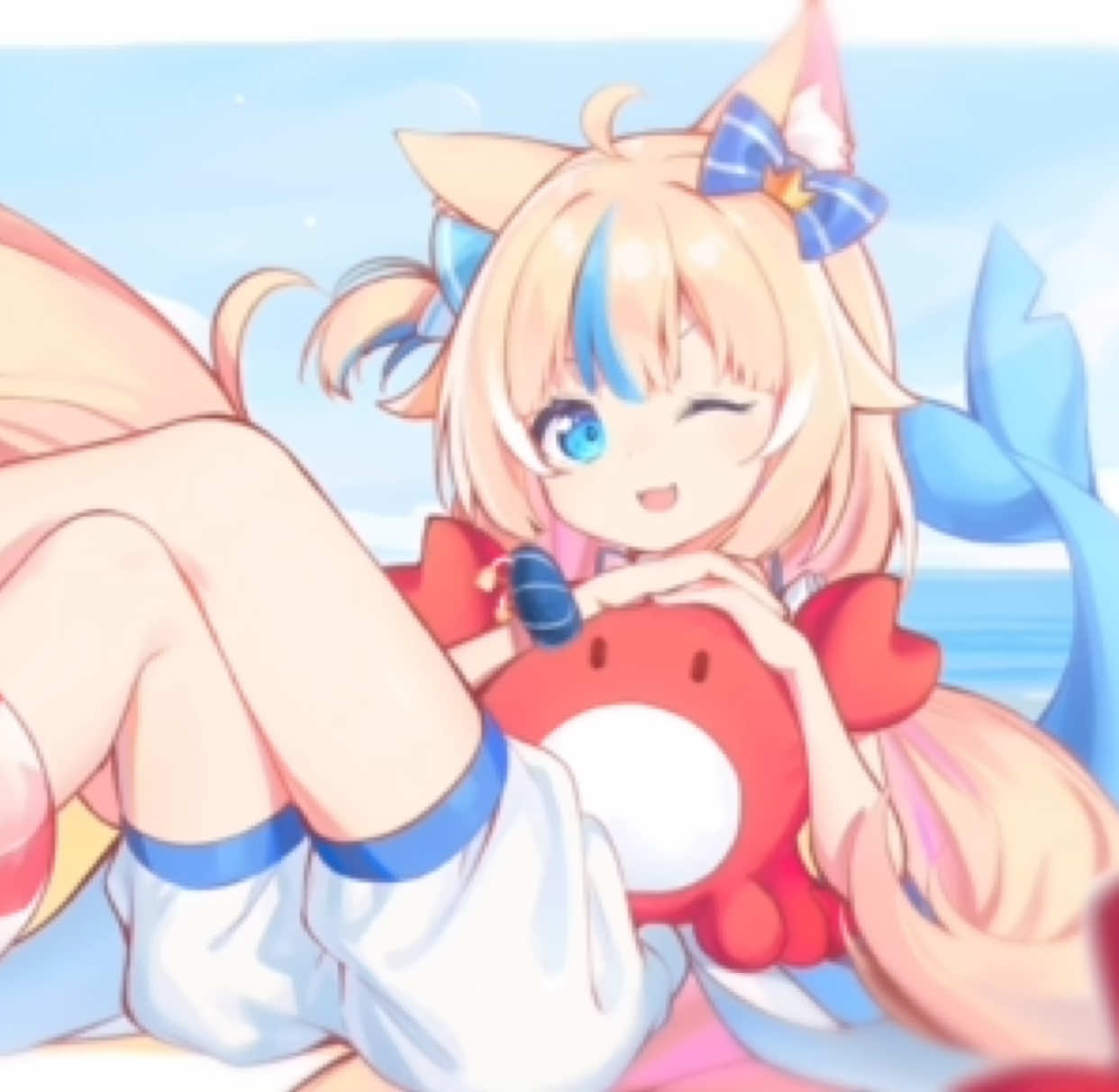 Summer☀️...Sabaaaa 🦀🦀 Artist: @Coffeiz (X) 🫡 Animated by me (Shintray or Shinpo0O)  #spine2d #saba #samekosaba 