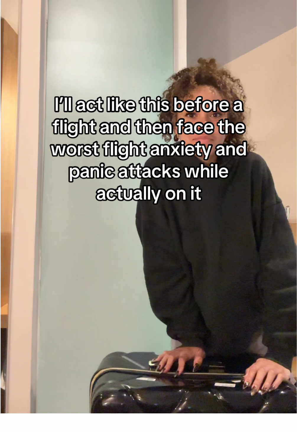 I think I’ll be taking advantage of this airline’s free wine to help #fyp #flightanxiety #travel #relatable #reality 