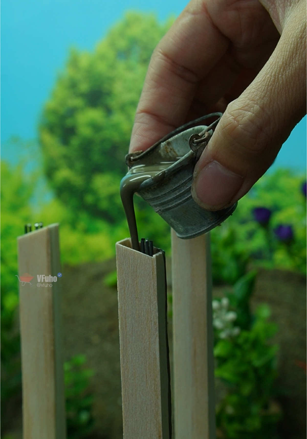 Build A Unique Mini House Model With A Bridge #DIY #miniature #shortsvideo 