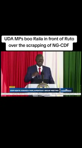 UDA MPs boo Raila in front of Ruto over the scrapping of NG-CDF  #ruto #raila #politics #shujaahumphrey 