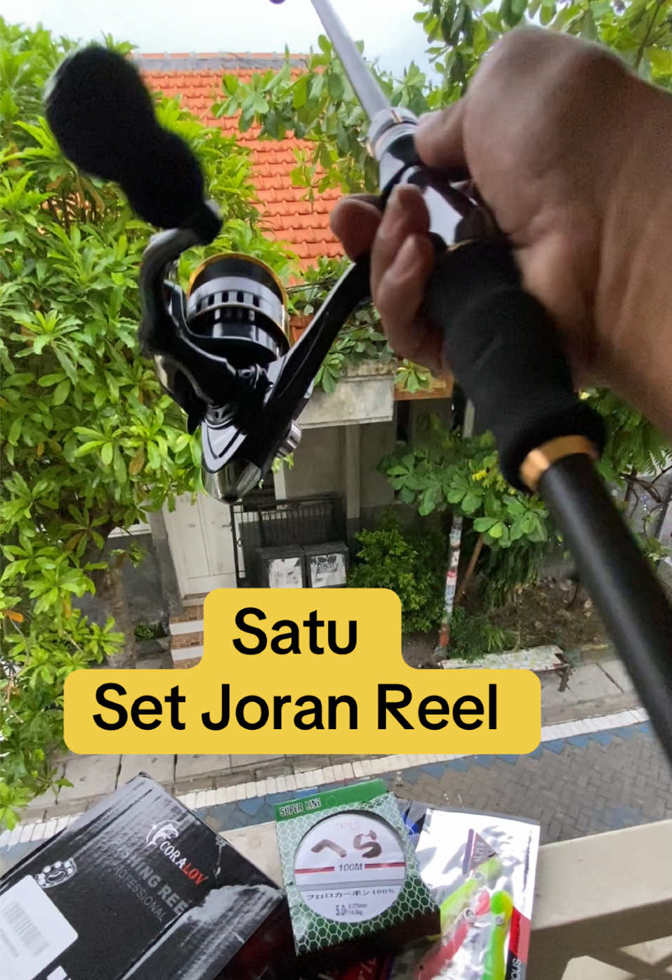 Satu set Joran Reel senar dan lure cocok buat mancing di kolam dan sungai. #modalkontendoang 