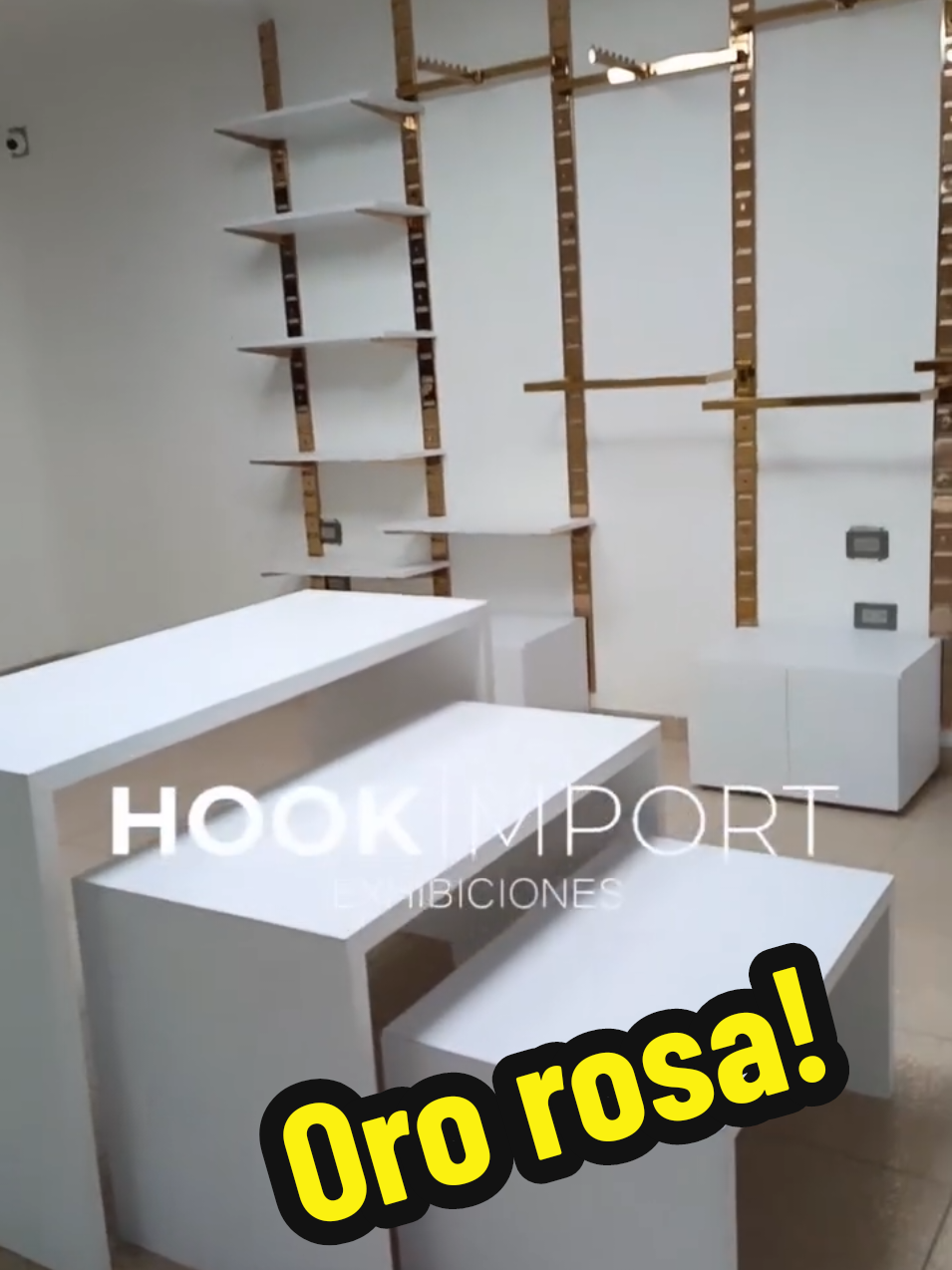 Exhibicion nen sistema de cremallera oro rosa disponibilidad inmediata! #exhibiciondetienda #creatorsearchinsight #mobiliariocomercial #vitrinismo #exhibidores 