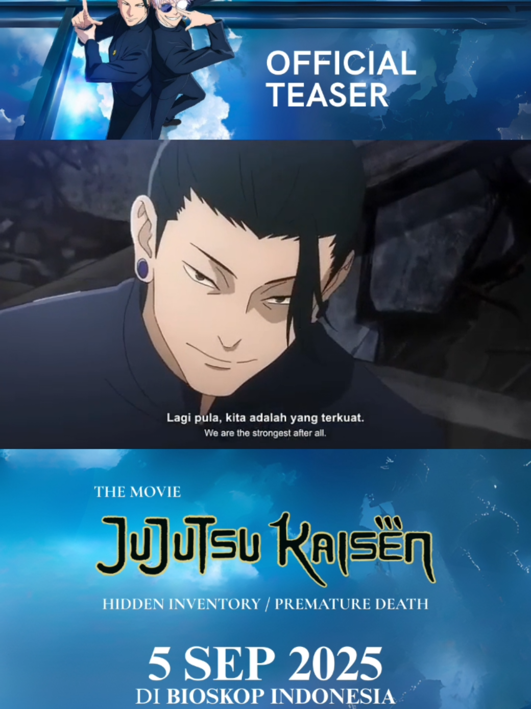 Official Teaser Jujutsu Kaisen: Hidden Inventory/Premature Death - The Movie  TAYANG DI BIOSKOP INDONESIA 5 SEPTEMBER 2025!  #jujutsukaisen #hiddeninventory #prematuredeath #animemovie #movie 